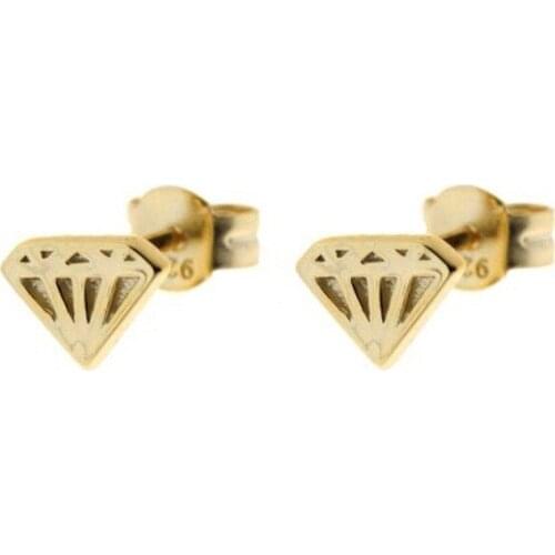 DARK DIAMOND-Diamond Mini earrings in 925 sterling silver or 18 carat gold plated