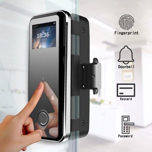 Electric Smart Door Lock Fingerprint Lock Digital Password Key-card Touchscreen Lock for Glass Door