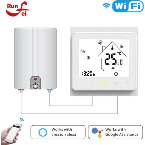 WiFi Smart control Thermostat Temperature Controller for Water/Electric floor Heating Water/Gas Boiler Works with Alexa Google