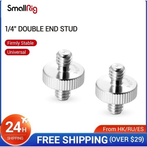 SmallRig 1/4" to 1/4" Male Threaded Screw Adapter Double Head Stud for Camera Cage Monitor LED Microphone (2 pcs set) - 828