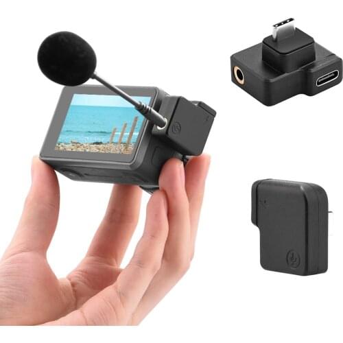 For DJI Osmo Action microphone 3.5mm/USB-C Adapter audio external 3.5mm mic mount for TRS Plug DJI Osmo Action Accessories