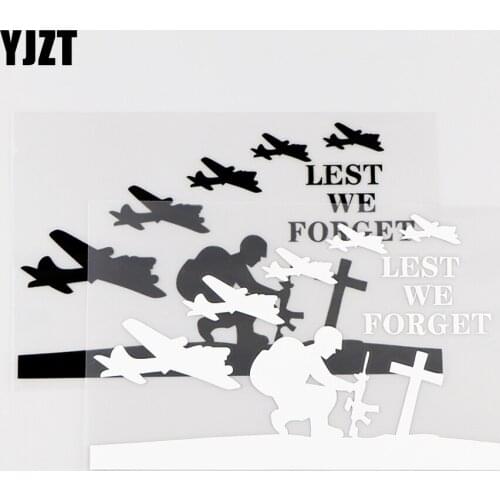 YJZT 16.6X10CM LEST WE FORGET Car Decal Personality Vinyl Sticker Decor Black / Silver 10A-0037