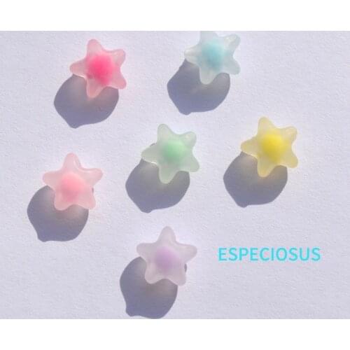 DIY Jewelry Accessory Transparent Matt Acrylic Star Spacer Mix Color 11MM Pentagram Shape Bead Beads Earring Making Departments