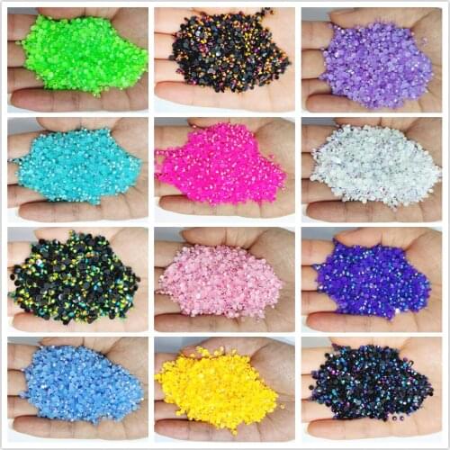 Jelly Color AB Color 2mm,3mm,4mm, Facets Swarovsky FlatBack Resin Rhinestone Nail Art Garment Decoration Stones