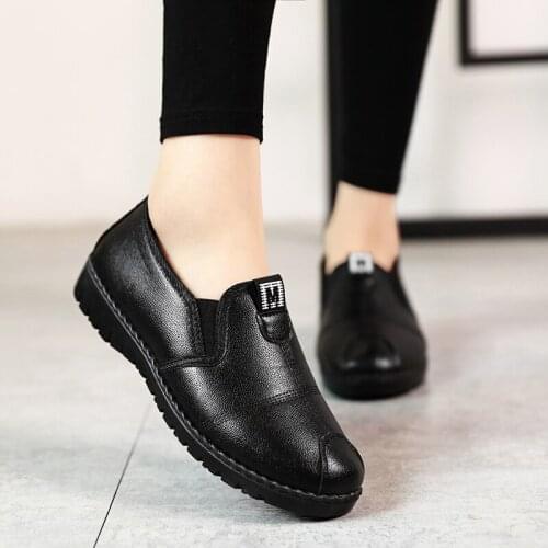 2021 Spring Women Flats Loafers Shoes Leather Flats Female Shoes Slip On Loafers Casual Slip-on Walking Shoes Woman