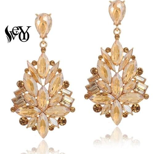 VEYO Crystal Earrings for Women Luxury Hyperbole Drop Earings Fashion Jewelry New
