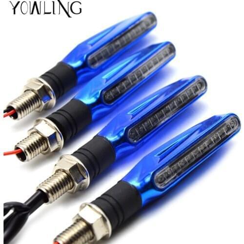 1 Pair Motorcycle 12V LED Turn Signal Indicators Light Universal Flashing Motorbike Amber Blinker Lamp Transparent Lense