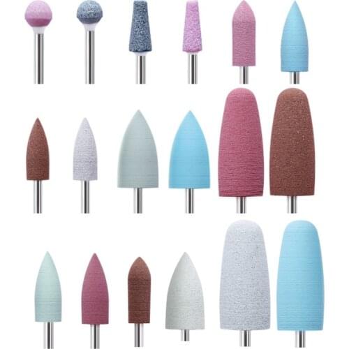 1pcs Rubber Silicone Nail Drill Milling Cutter Ceramic Stones Bits Electric Files Manicure Machine Equipment Nail Tool Accessory