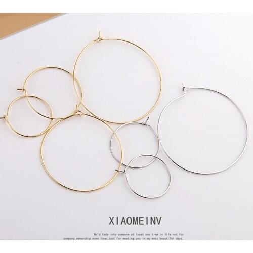 10pcs 20/25/35/40mm Hoop Earrings Big Smooth Circle Earrings For Women Round Hoop Material Diy Handmade Jewelry Accessories