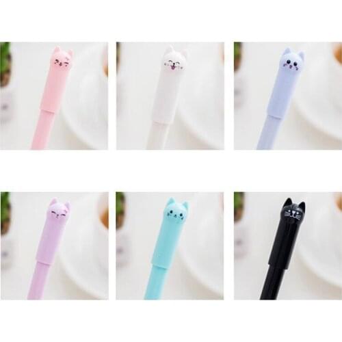 12Pcs Cats Gel Pen Cute Pen Stationary Kawaii School Supplies Gel Ink Pen School Stationary Office Suppliers Pen Kids Gift Offic