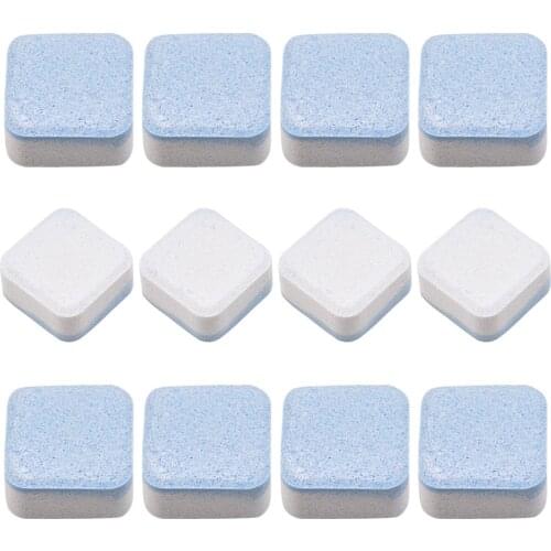 12pcs Tab Washing Machine Cleaner Washer Cleaning Detergent Effervescent Tablet Washer Cleaner Deep Descale Cleaning Tools