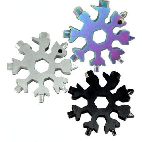 Snowflake Tool Card Multifunctional Octagonal Snowflake Wrench Portable Hexagonal Combination Snowflake 18 in One Screwdriver
