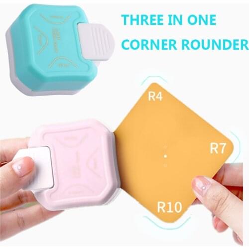 3 in 1 Corner Rounder Punch R4/R7/R10mm Trimmer Cutter for DIY Photo Paper Cards Scrapbooking Mini Corner Trimmer Cutting Tool