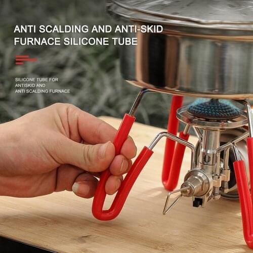 4pcs Silicone Hose Tube Protective Cover for Outdoor Camping Anti Scald Heat Resistant Picnic Hiking Stove Hose Pipe Sleeve