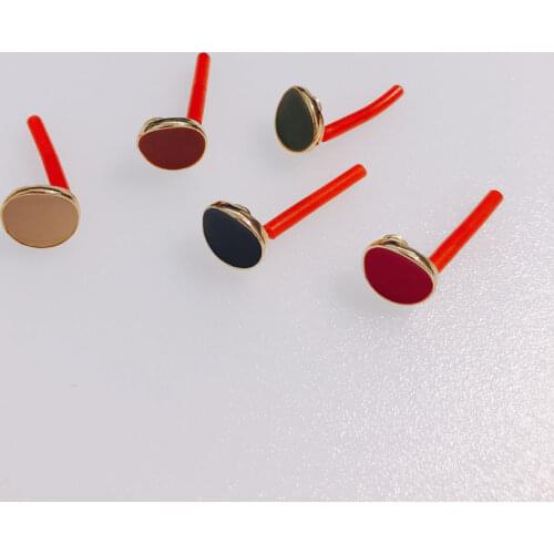 6 pieces / lot DIY Alloy Dripping Oil 10mm Round Silver Needle with Ear Stud Earrings Jewelry Material Accessories