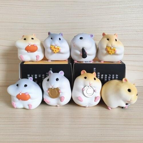 8pcs/set Kawaii Hamster Blind Box Cute Dolls Cartoon Figure Model Anime Toys Ornaments Car Decoration Gift for Children Y306