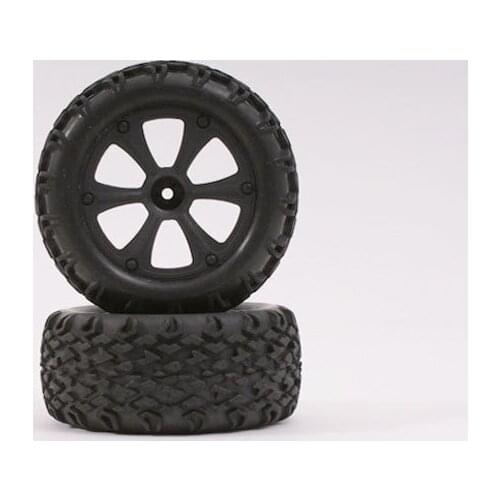 BSD Racing /RED CAT 1/10 RC CAR PARTS Black Wheel And Tyre (Pair) BS214-009