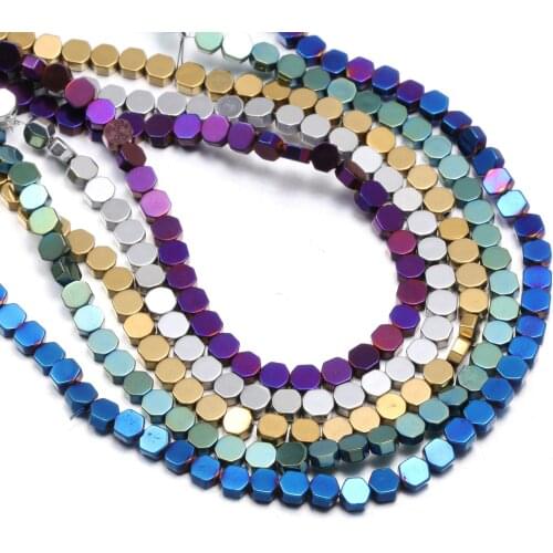 Natural Stone Beading Round shape Plating Hematite Beads for Jewelry Making DIY Necklace Bracelet Accessories Scattered bead