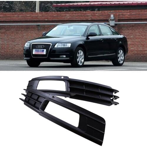 Black Auto Front Bumper Driving Fog Lights Cover Lamp Frame Trim For Audi A6 2008-2011