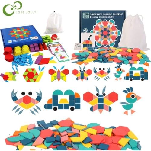 Kids Wooden 3D Jigsaw Puzzle Clever Board Baby Montessori Educational Learning Toys for Children Geometric Shape Puzzles Toy YJN