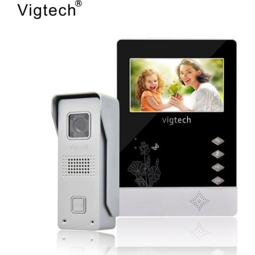 Vigtech Home Wired Cheap 4.3' inch LCD Color Video Door Phone DoorBell Intercom System IR Night vision Camera FREE SHIPPING