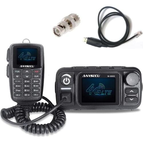 ANYSECU 4G LTE Band and UHF VHF Dual Band 25W M-9900 Cross Band Mobile Radio M-9900 SIM Card mobile radio with USB cable