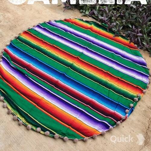 Cotton Mexican Handmade Beach Blanket Rainbow Blanket Home Tapestry Beach Mat Picnic Mat Christmas Tree blanket