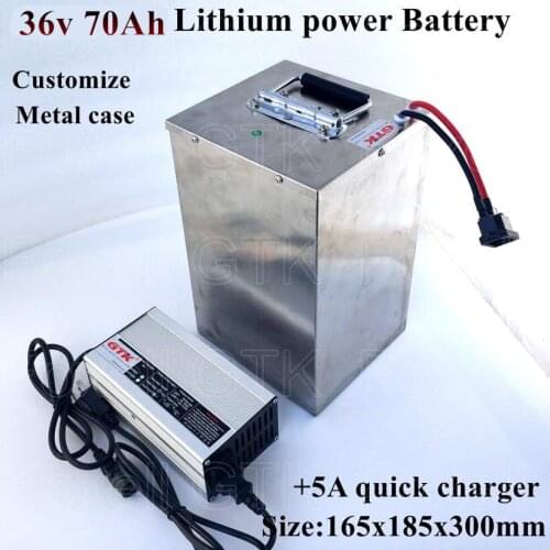 Lithium battery 36v 70Ah Steel shell powerful 3000w 2000W for EV RV 36v solar panel energy storage batteries + 42v 5A charger