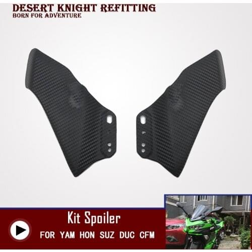 Motorcycle Winglet Aerodynamic Wing Kit Spoiler Rear View Mirror Fixed Wing For Kawasaki NINJA 400 Suzuki GSX250 GSX250R