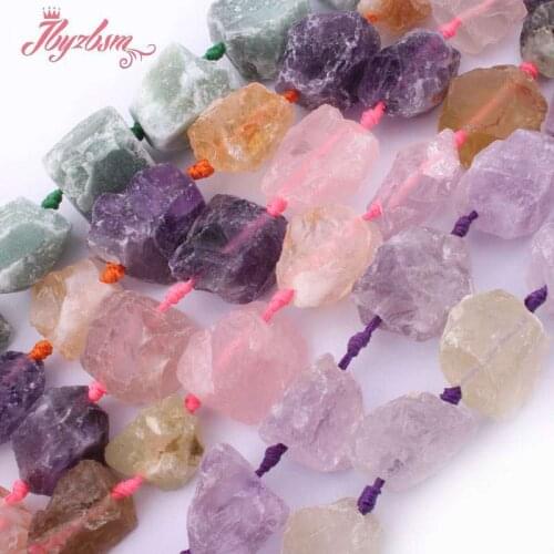 Natural Freeform Flourite Quartz Agates Prehnites 10-15x20-27MM Stone Beads For DIY Necklace Jewelry Making 15" Free Shipping