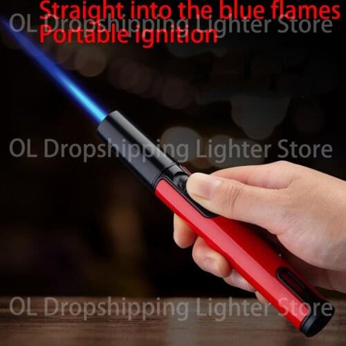 New Metal Butane Gas Lighter Portable Airbrush Cigarette Cigar Lighters Outdoor Camping Kitchen Ignition Gadget Welding Torch