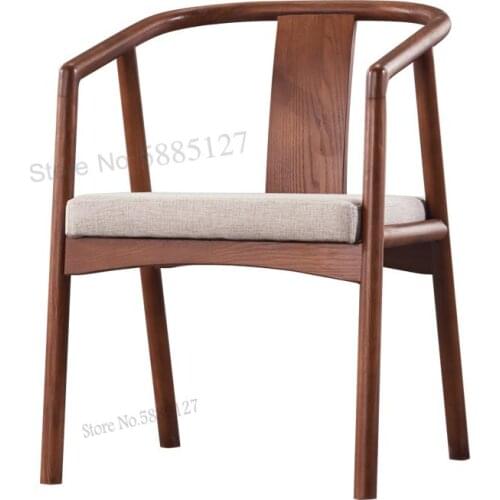New Chinese Chair Modern Chinese Chair Negotiation Chair Zen Tea Chair Three-piece Backrest Chair Home Chair Solid Wood Dining C