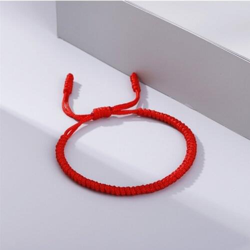 New Red Rope Lucky Weave Bracelet Women Men Hand-knitted Stretch Charm Tibetan Braided Bracelets Friendship Bangles Best Gifts