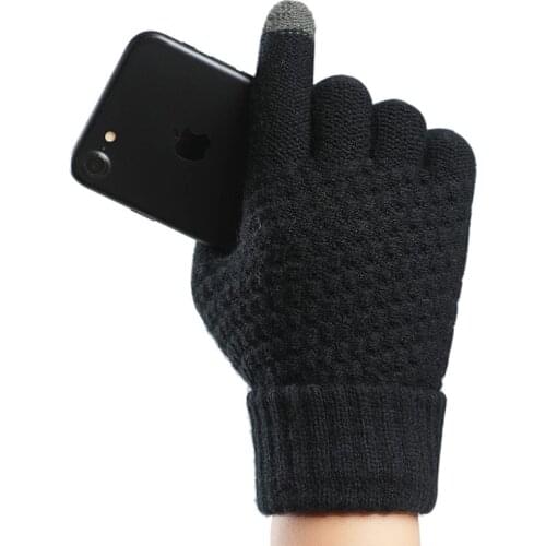 Touch Screen Gloves Autumn Winter Womens Outdoor Knitted Gloves Warm Mittens