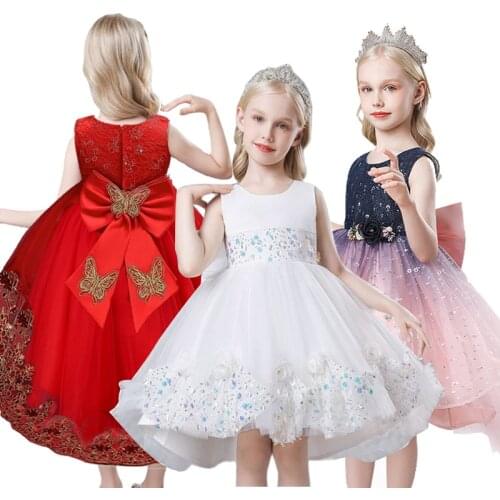 Girls Dress 2018 New Christmas Tutu Dresses For Girls Clothes Kids Costume Princess Bow Wedding Dress Children Clothing Vestidos