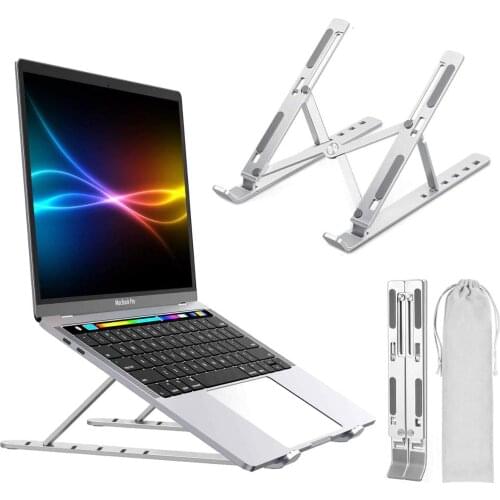 Laptop Stand Computer Tablet Stand for MacBook,iPad, HP, Dell, Huawei 6 Angles Adjustable Foldable Portable Desktop Holder
