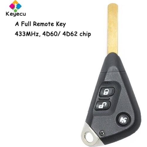 KEYECU Remote Control Car Key - 3 Button 433MHz 4D60/ 4D62 Chip - FOB for Subaru Liberty Impreza Forester Outback B13 2005-2009