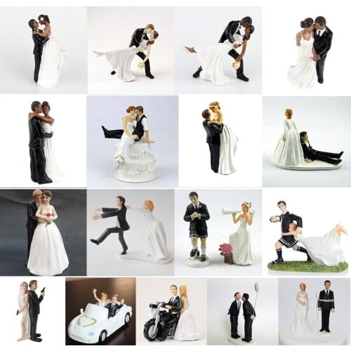 Romantic Groom & Bride Marry Resin Figurine Wedding Cake Topper Wedding Decoration