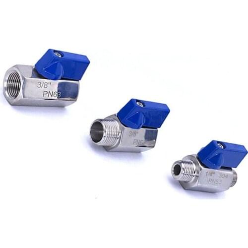 Sanitary SS304 Mini Ball Valve 1/8" 1/4" 3/8" 1/2" 3/4" 1" BSP Female Male Thread Mini Ball Valve for Water Oil Gas