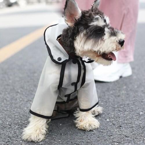 Pet Dog Waterproof Clothing Raincoat Jumpsuit Hooded Slicker Poodle Bichon Schnauzer Dog Clothes Rain Jacket Outfit Dropship