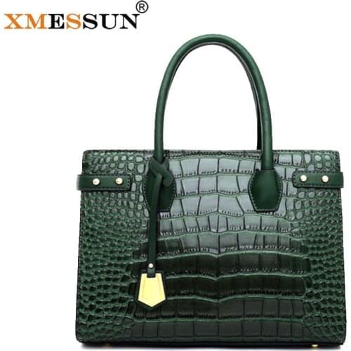 XMESSUN Women Crocodile Pattern Handbags Designer Retro High Quality New Shoulder Messenger Bag Ladies Tote Shopping F355