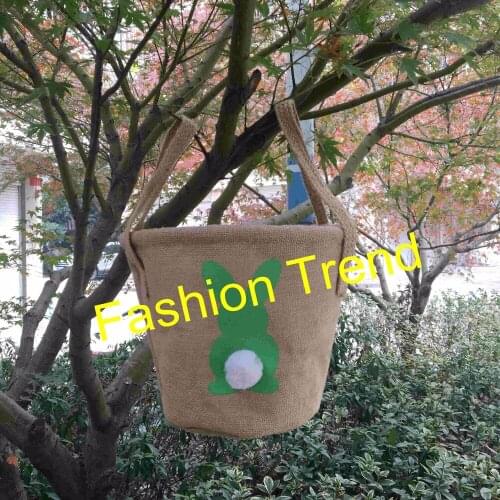 30pcs in stock Easter Gift Bag Dual Layer Bunny Ears Design Basket Jute Material Tote Bag Carrying Eggs Bag for Party Bear