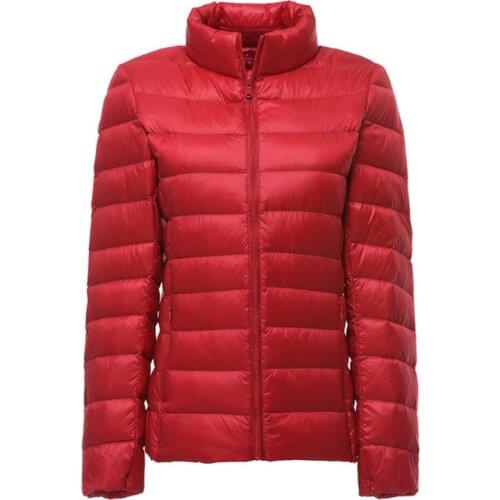 Women Fashion Winter Casual Stand Collar Thin Warm Open Front Down Coat Oversize S-8XL Plus 22Colors New Puffer