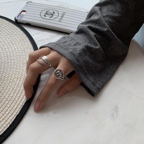 2020 New 1pc VIntage Chain Finger Rings Fashion Punk Elephant Smiley Goodluck Ins Styles Rings for Women Girl Party Jewelry