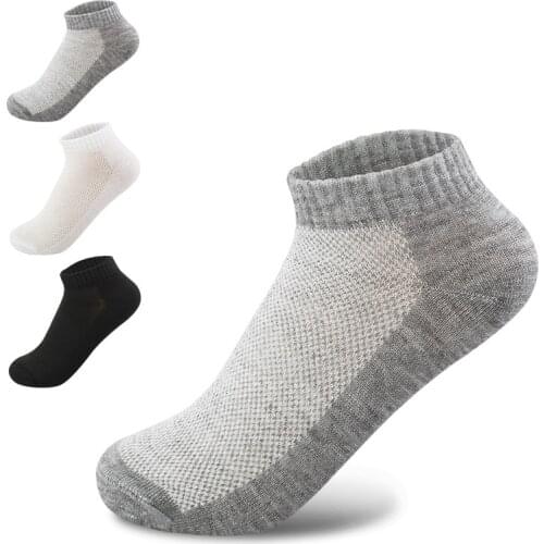 20Pcs=10Pair Breathable Mens Socks Short Ankle Socks Men Solid Mesh High Quality Male Boat Socks HOT SALE 2019 Hot