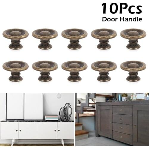 10pcs Vintage Ceramic Door Knob Cabinet Drawer Cupboard Kitchen Retro Pull Handle Material Zinc Alloy