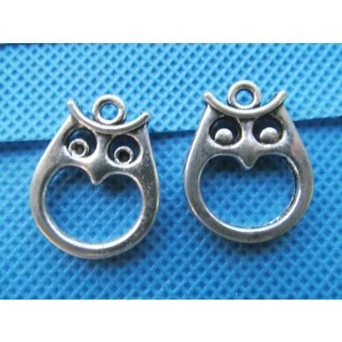 100pcs 18mmx22mm Antique Silver tone/Antique Bronze Hollow Night Owl Connector Pendant Charm/Finding,Bracelet Charm,DIY Jewelry
