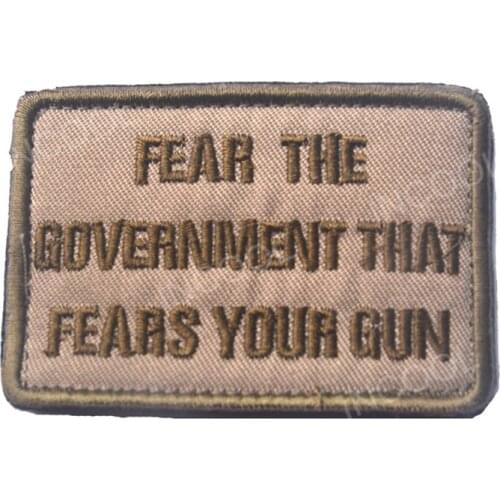 3D Embroidery Patch Fears Your Gun Patch Hook & Loop Fastener Military Tactical Emblem Appliques Embroidered Badges