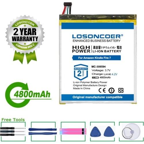 4700mAh MC-308594 Battery For Amazon Kindle Fire HD 7 battery 5th Gen SV98LN B01GEW27DA Generation 2017 58-000084 / SQ46CW ST08