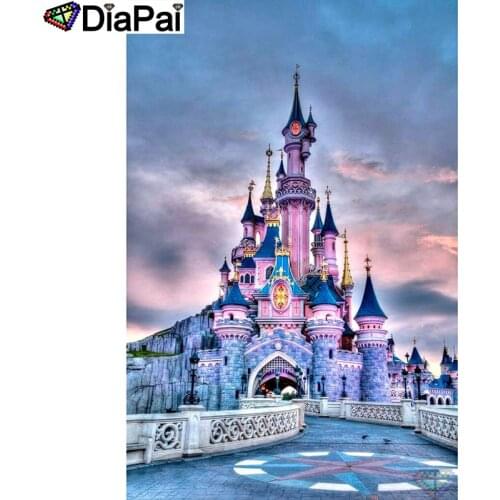 DIAPAI Diamond Painting 5D DIY 100% Full Square/Round Drill "Castle scenery" Diamond Embroidery Cross Stitch 3D Decor A24442